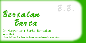 bertalan barta business card